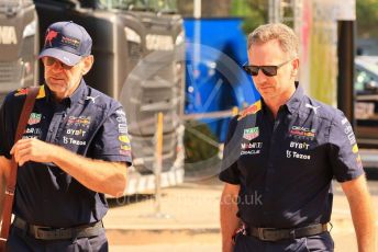 World © Octane Photographic Ltd. Formula 1 – French Grand Prix - Paul Ricard - Le Castellet. Saturday 23rd July 2022 Paddock. Oracle Red Bull Racing Team Principal - Christian Horner and Chief Technology Officer - Adrian Newey