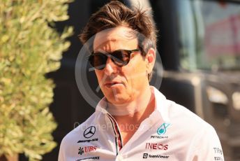 World © Octane Photographic Ltd. Formula 1 – French Grand Prix - Paul Ricard - Le Castellet. Saturday 23rd July 2022 Paddock. Mercedes-AMG Petronas F1 Team and Team Principal and CEO - Toto Wolff