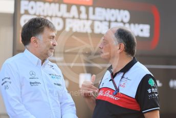 World © Octane Photographic Ltd. Formula 1 – French Grand Prix - Paul Ricard - Le Castellet. Sunday 24th July 2022 Paddock. Williams Racing CEO – Jost Capito and Alfa Romeo F1 Team Orlen Team Principal, Frederic Vasseur.