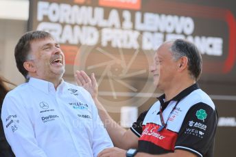 World © Octane Photographic Ltd. Formula 1 – French Grand Prix - Paul Ricard - Le Castellet. Sunday 24th July 2022 Paddock. Williams Racing CEO – Jost Capito and Alfa Romeo F1 Team Orlen Team Principal, Frederic Vasseur.