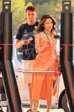 World © Octane Photographic Ltd. Formula 1 – French Grand Prix - Paul Ricard - Le Castellet. Sunday 24th July 2022 Paddock. Williams Racing FW44 - Alex Albon and girlfriend Lily Muni.