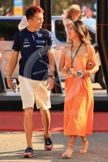 World © Octane Photographic Ltd. Formula 1 – French Grand Prix - Paul Ricard - Le Castellet. Sunday 24th July 2022 Paddock. Williams Racing FW44 - Alex Albon and girlfriend Lily Muni.