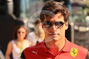 World © Octane Photographic Ltd. Formula 1 – French Grand Prix - Paul Ricard - Le Castellet. Sunday 24th July 2022 Paddock. Scuderia Ferrari F1-75 - Carlos Sainz.