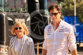 World © Octane Photographic Ltd. Formula 1 – French Grand Prix - Paul Ricard - Le Castellet. Sunday 24th July 2022 Paddock. Mercedes-AMG Petronas F1 Team and Team Principal and CEO - Toto Wolff and wife Susie Wolff.