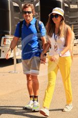 World © Octane Photographic Ltd. Formula 1 – French Grand Prix - Paul Ricard - Le Castellet. Sunday 24th July 2022 Paddock. BWT Alpine F1 Team A522 - Fernando Alonso and partner Andrea Schlager.