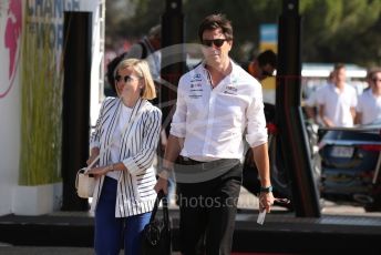 World © Octane Photographic Ltd. Formula 1 – French Grand Prix - Paul Ricard - Le Castellet. Sunday 24th July 2022 Paddock. Mercedes-AMG Petronas F1 Team and Team Principal and CEO - Toto Wolff and wife Susie Wolff.