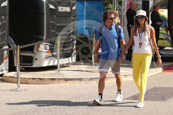World © Octane Photographic Ltd. Formula 1 – French Grand Prix - Paul Ricard - Le Castellet. Sunday 24th July 2022 Paddock. BWT Alpine F1 Team A522 - Fernando Alonso and partner Andrea Schlager.