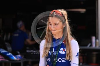 World © Octane Photographic Ltd. Formula 1 – French Grand Prix - Paul Ricard - Le Castellet. Thursday 21st July 2022 Paddock. BWT Alpine F1 Team guest Team FDJ cyclist Évita Muzic.