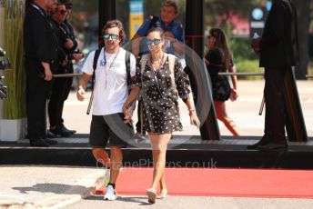 World © Octane Photographic Ltd. Formula 1 – French Grand Prix - Paul Ricard - Le Castellet. Thursday 21st July 2022 Paddock. BWT Alpine F1 Team A522 - Fernando Alonso and partner Andrea Schlager.