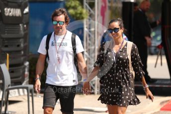 World © Octane Photographic Ltd. Formula 1 – French Grand Prix - Paul Ricard - Le Castellet. Thursday 21st July 2022 Paddock. BWT Alpine F1 Team A522 - Fernando Alonso and partner Andrea Schlager.