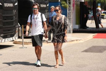 World © Octane Photographic Ltd. Formula 1 – French Grand Prix - Paul Ricard - Le Castellet. Thursday 21st July 2022 Paddock. BWT Alpine F1 Team A522 - Fernando Alonso and partner Andrea Schlager.