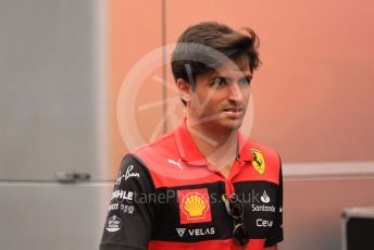 World © Octane Photographic Ltd. Formula 1– Hungarian Grand Prix - Hungaroring, Hungary. Sunday 31st July 2022 Paddock. Scuderia Ferrari F1-75 - Carlos Sainz.