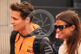 World © Octane Photographic Ltd. Formula 1– Hungarian Grand Prix - Hungaroring, Hungary. Sunday 31st July 2022 Paddock. McLaren F1 Team MCL36 - Lando Norris and girlfriend Kelly Piquet.