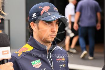 World © Octane Photographic Ltd. Formula 1– Hungarian Grand Prix - Hungaroring, Hungary. Sunday 31st July 2022 Paddock. Oracle Red Bull Racing RB18 – Sergio Perez.