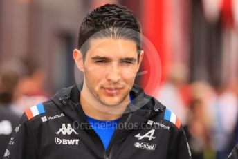 World © Octane Photographic Ltd. Formula 1– Hungarian Grand Prix - Hungaroring, Hungary. Sunday 31st July 2022 Paddock. BWT Alpine F1 Team A522 - Esteban Ocon.