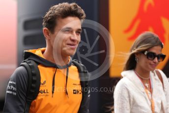 World © Octane Photographic Ltd. Formula 1– Hungarian Grand Prix - Hungaroring, Hungary. Sunday 31st July 2022 Paddock. McLaren F1 Team MCL36 - Lando Norris and girlfriend Kelly Piquet.