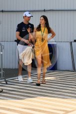 World © Octane Photographic Ltd. Formula 1 – Formula 1 – Hungarian Grand Prix - Hungaroring, Hungary. Friday 29th July 2022 Paddock. Williams Racing FW44 - Nicholas Latifi and girlfriend Sandra Dziwiszek.
