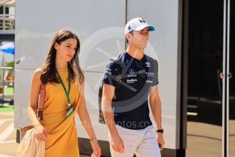 World © Octane Photographic Ltd. Formula 1 – Formula 1 – Hungarian Grand Prix - Hungaroring, Hungary. Friday 29th July 2022 Paddock. Williams Racing FW44 - Nicholas Latifi and girlfriend Sandra Dziwiszek.