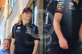 World © Octane Photographic Ltd. Formula 1 – Formula 1 – Hungarian Grand Prix - Hungaroring, Hungary. Friday 29th July 2022 Paddock. Oracle Red Bull Racing RB18 – Max Verstappen.