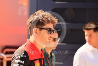 World © Octane Photographic Ltd. Formula 1 – Formula 1 – Hungarian Grand Prix - Hungaroring, Hungary. Friday 29th July 2022 Paddock. Scuderia Ferrari F1-75 - Charles Leclerc and manager Nicolas Todt.