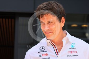 World © Octane Photographic Ltd. Formula 1 – Formula 1 – Hungarian Grand Prix - Hungaroring, Hungary. Friday 29th July 2022 Paddock. Mercedes-AMG Petronas F1 Team and Team Principal and CEO - Toto Wolff