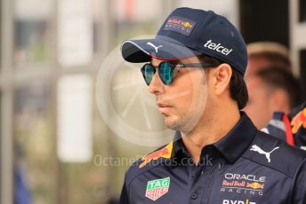 World © Octane Photographic Ltd. Formula 1 – Formula 1 – Hungarian Grand Prix - Hungaroring, Hungary. Friday 29th July 2022 Paddock. Oracle Red Bull Racing RB18 – Sergio Perez.