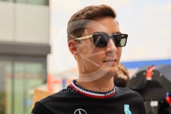 World © Octane Photographic Ltd. Formula 1 – Formula 1 – Hungarian Grand Prix - Hungaroring, Hungary. Friday 29th July 2022 Paddock. Mercedes-AMG Petronas F1 Team F1 W13 - George Russell.