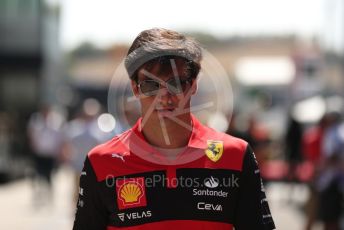 World © Octane Photographic Ltd. Formula 1 – Formula 1 – Hungarian Grand Prix - Hungaroring, Hungary. Friday 29th July 2022 Paddock. Scuderia Ferrari F1-75 - Carlos Sainz.