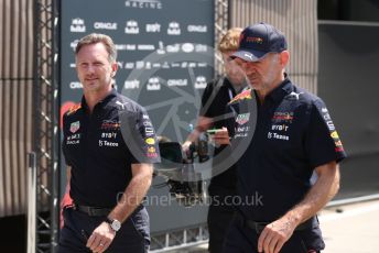 World © Octane Photographic Ltd. Oracle Red Bull Racing Team Principal - Christian Horner, Chief Technology Officer - Adrian Newey.