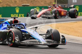 World © Octane Photographic Ltd. Formula 1– Hungarian Grand Prix - Hungaroring, Hungary. Friday 29th July 2022 Practice 1. Williams Racing FW44 - Alex Albon and Scuderia Ferrari F1-75 - Carlos Sainz.
