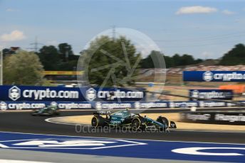 World © Octane Photographic Ltd. Formula 1 – Formula 1 – Hungarian Grand Prix - Hungaroring, Hungary. Friday 29th July 2022 Practice 2. Aston Martin Aramco Cognizant F1 Team AMR22 - Sebastian Vettel and Lance Stroll.