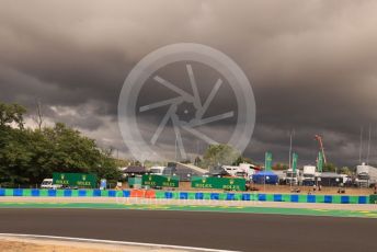 World © Octane Photographic Ltd. Formula 1 – Formula 1 – Hungarian Grand Prix - Hungaroring, Hungary. Saturday 30th July 2022 Qualifying.Storm clouds lifting prior to the session.