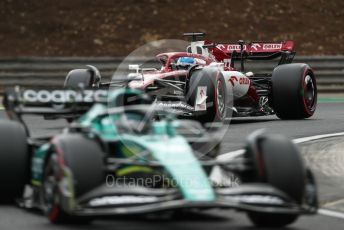 World © Octane Photographic Ltd. Formula 1 – Formula 1 – Hungarian Grand Prix - Hungaroring, Hungary. Saturday 30th July 2022 Qualifying. Aston Martin Aramco Cognizant F1 Team AMR22 - Lance Stroll and Alfa Romeo F1 Team Orlen C42 - Valtteri Bottas.