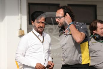 World © Octane Photographic Ltd. Formula 1 – Formula 1 – Hungarian Grand Prix - Hungaroring, Hungary. Saturday 30th July 2022 Qualifying. FIA President – Mohammed Ben Sulayem and Pirelli Head of Motorsport Communications - Matteo Bonciani.