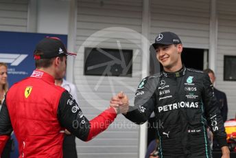 World © Octane Photographic Ltd. Formula 1 – Formula 1 – Hungarian Grand Prix - Hungaroring, Hungary. Saturday 30th July 2022 Qualifying. Mercedes-AMG Petronas F1 Team F1 W13 - George Russell and Scuderia Ferrari F1-75 - Charles Leclerc.