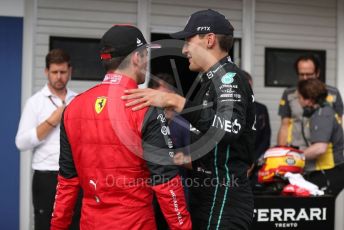 World © Octane Photographic Ltd. Formula 1 – Formula 1 – Hungarian Grand Prix - Hungaroring, Hungary. Saturday 30th July 2022 Qualifying. Mercedes-AMG Petronas F1 Team F1 W13 - George Russell and Scuderia Ferrari F1-75 - Charles Leclerc.