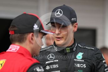 World © Octane Photographic Ltd. Formula 1 – Formula 1 – Hungarian Grand Prix - Hungaroring, Hungary. Saturday 30th July 2022 Qualifying. Mercedes-AMG Petronas F1 Team F1 W13 - George Russell and Scuderia Ferrari F1-75 - Charles Leclerc.