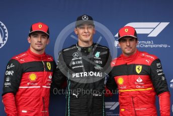 World © Octane Photographic Ltd. Formula 1 – Formula 1 – Hungarian Grand Prix - Hungaroring, Hungary. Saturday 30th July 2022 Qualifying. Mercedes-AMG Petronas F1 Team F1 W13 - George Russell and Scuderia Ferrari F1-75 - Carlos Sainz and Charles Leclerc.