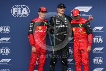 World © Octane Photographic Ltd. Formula 1 – Formula 1 – Hungarian Grand Prix - Hungaroring, Hungary. Saturday 30th July 2022 Qualifying. Mercedes-AMG Petronas F1 Team F1 W13 - George Russell and Scuderia Ferrari F1-75 - Carlos Sainz and Charles Leclerc.