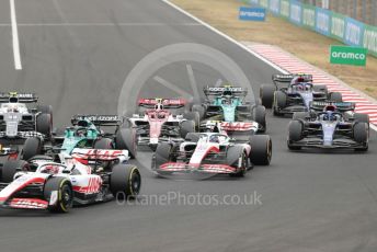 World © Octane Photographic Ltd. Formula 1– Hungarian Grand Prix - Hungaroring, Hungary. Sunday 31st July 2022 Race. Haas F1 Team VF-22 - Kevin Magnussen and Mick Schumacher.