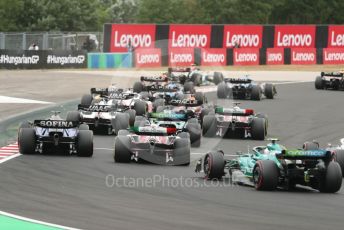 World © Octane Photographic Ltd. Formula 1– Hungarian Grand Prix - Hungaroring, Hungary. Sunday 31st July 2022 Race.  Williams Racing FW44 - Alex Albon and Alfa Romeo F1 Team Orlen C42 - Guanyu Zhou.