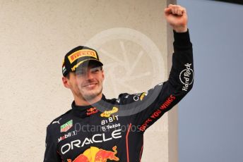 World © Octane Photographic Ltd. Formula 1– Hungarian Grand Prix - Hungaroring, Hungary. Sunday 31st July 2022 Podium. Oracle Red Bull Racing RB18 – Max Verstappen.