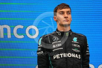 World © Octane Photographic Ltd. Formula 1– Hungarian Grand Prix - Hungaroring, Hungary. Sunday 31st July 2022 Podium. Mercedes-AMG Petronas F1 Team F1 W13 - George Russell.