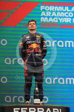 World © Octane Photographic Ltd. Formula 1– Hungarian Grand Prix - Hungaroring, Hungary. Sunday 31st July 2022 Podium. Oracle Red Bull Racing RB18 – Max Verstappen.