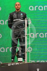 World © Octane Photographic Ltd. Formula 1– Hungarian Grand Prix - Hungaroring, Hungary. Sunday 31st July 2022 Podium. Mercedes-AMG Petronas F1 Team F1 W13 - Lewis Hamilton.