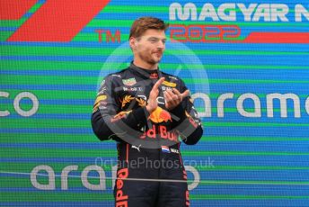World © Octane Photographic Ltd. Formula 1– Hungarian Grand Prix - Hungaroring, Hungary. Sunday 31st July 2022 Podium. Oracle Red Bull Racing RB18 – Max Verstappen.