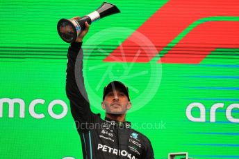 World © Octane Photographic Ltd. Formula 1– Hungarian Grand Prix - Hungaroring, Hungary. Sunday 31st July 2022 Podium. Mercedes-AMG Petronas F1 Team F1 W13 - Lewis Hamilton.