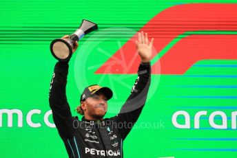 World © Octane Photographic Ltd. Formula 1– Hungarian Grand Prix - Hungaroring, Hungary. Sunday 31st July 2022 Podium. Mercedes-AMG Petronas F1 Team F1 W13 - Lewis Hamilton.
