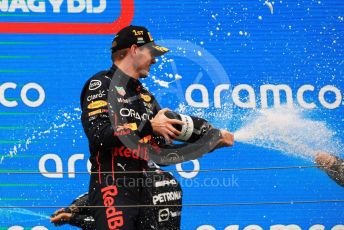 World © Octane Photographic Ltd. Formula 1– Hungarian Grand Prix - Hungaroring, Hungary. Sunday 31st July 2022 Podium. Oracle Red Bull Racing RB18 – Max Verstappen.
