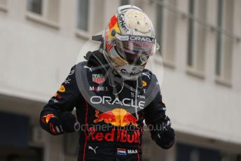 World © Octane Photographic Ltd. Formula 1– Hungarian Grand Prix - Hungaroring, Hungary. Sunday 31st July 2022 Parc Ferme. Oracle Red Bull Racing RB18 – Max Verstappen.